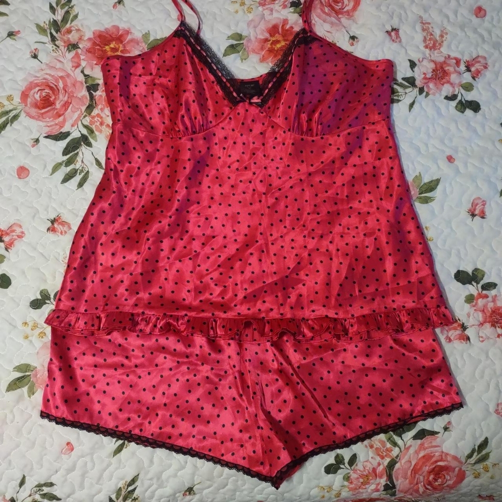 Polka Dot Satin Sleepwear Set